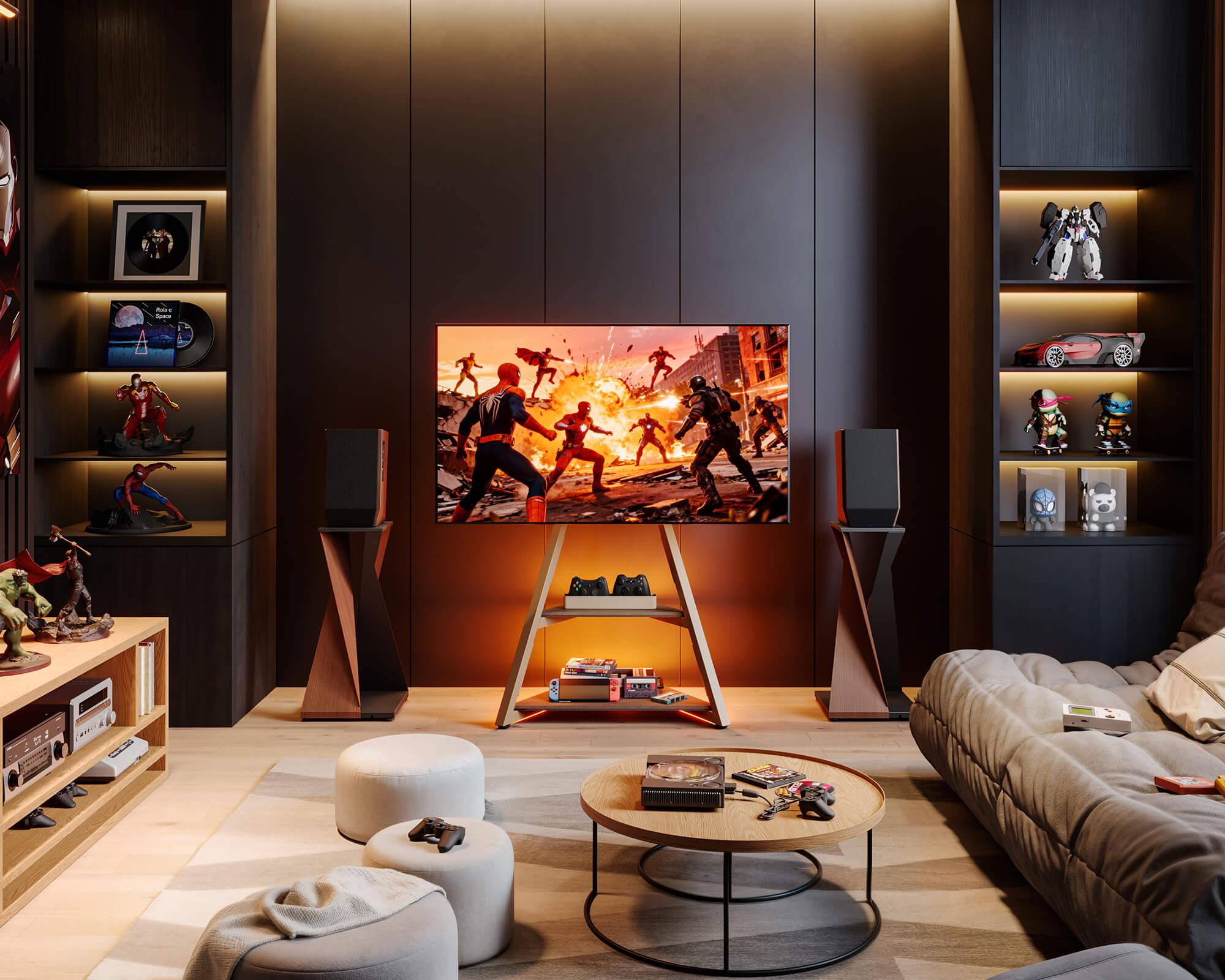 Eiffel TV Stand with Ambient Lighting