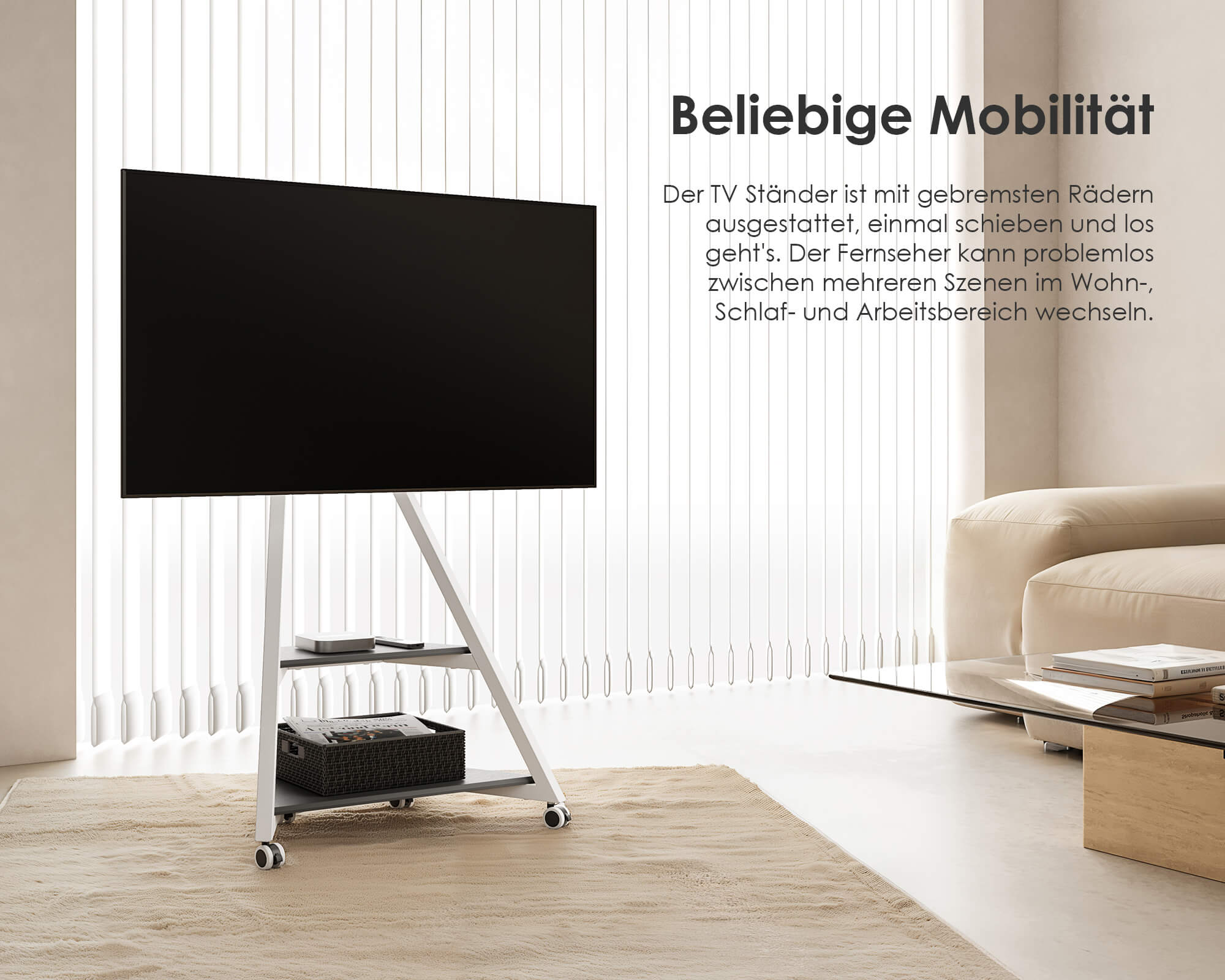 Eiffel FT65 TV-standaard met wielen
