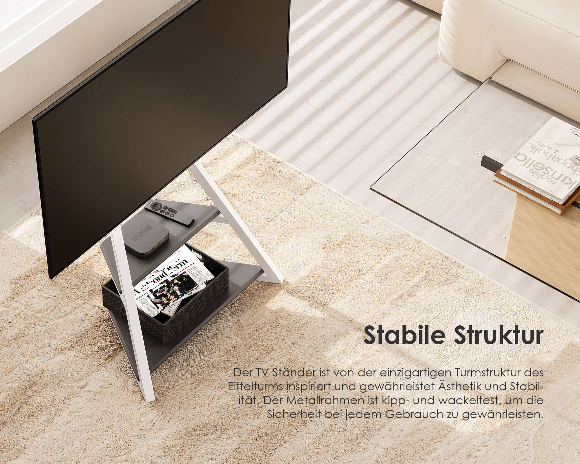 Eiffel FT65 TV-standaard met wielen