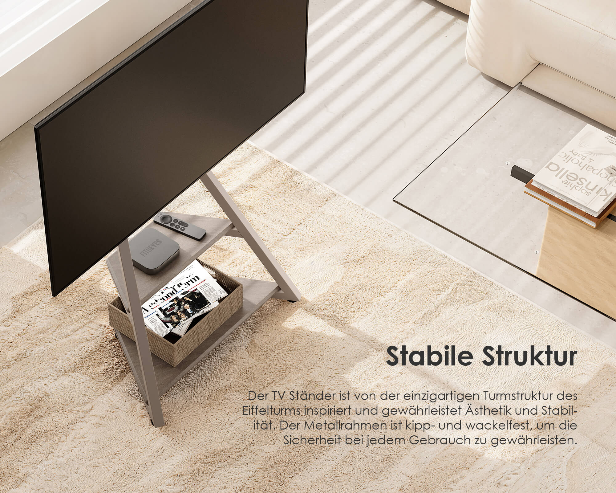 Eiffel FT65 TV-standaard met wielen