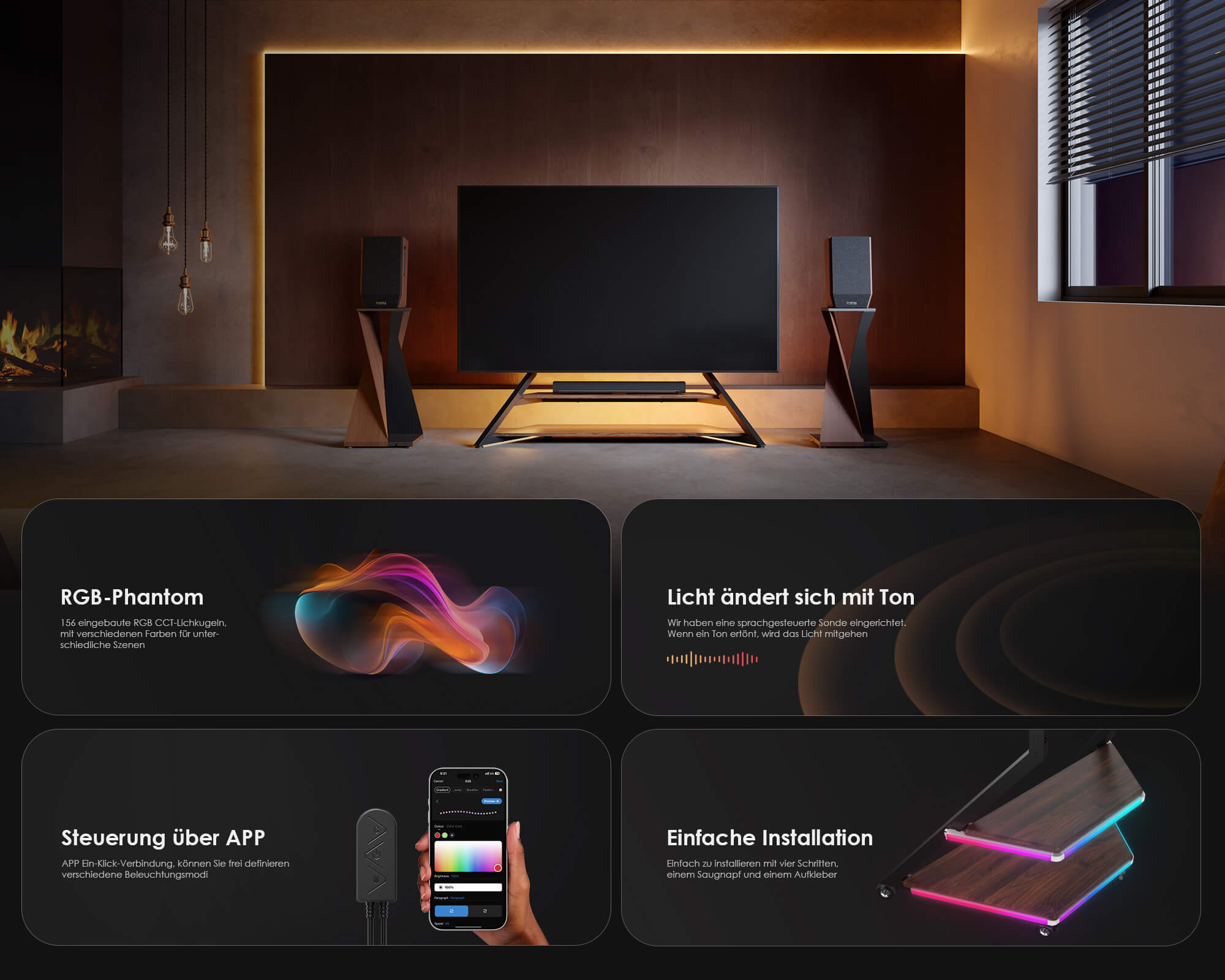 Eiffel TV Stand with Ambient Lighting