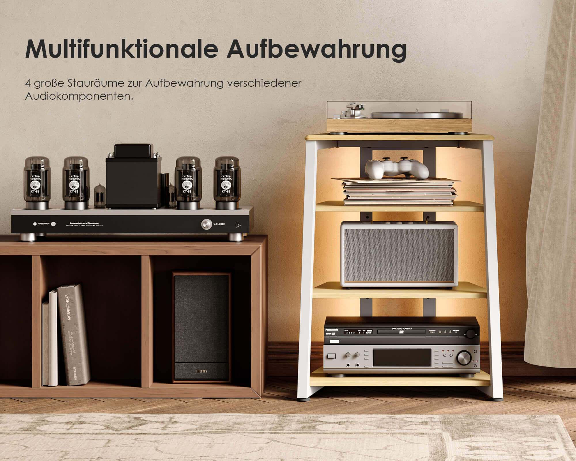 Eiffel V2 AS06 LED HIFI Rack with Socket