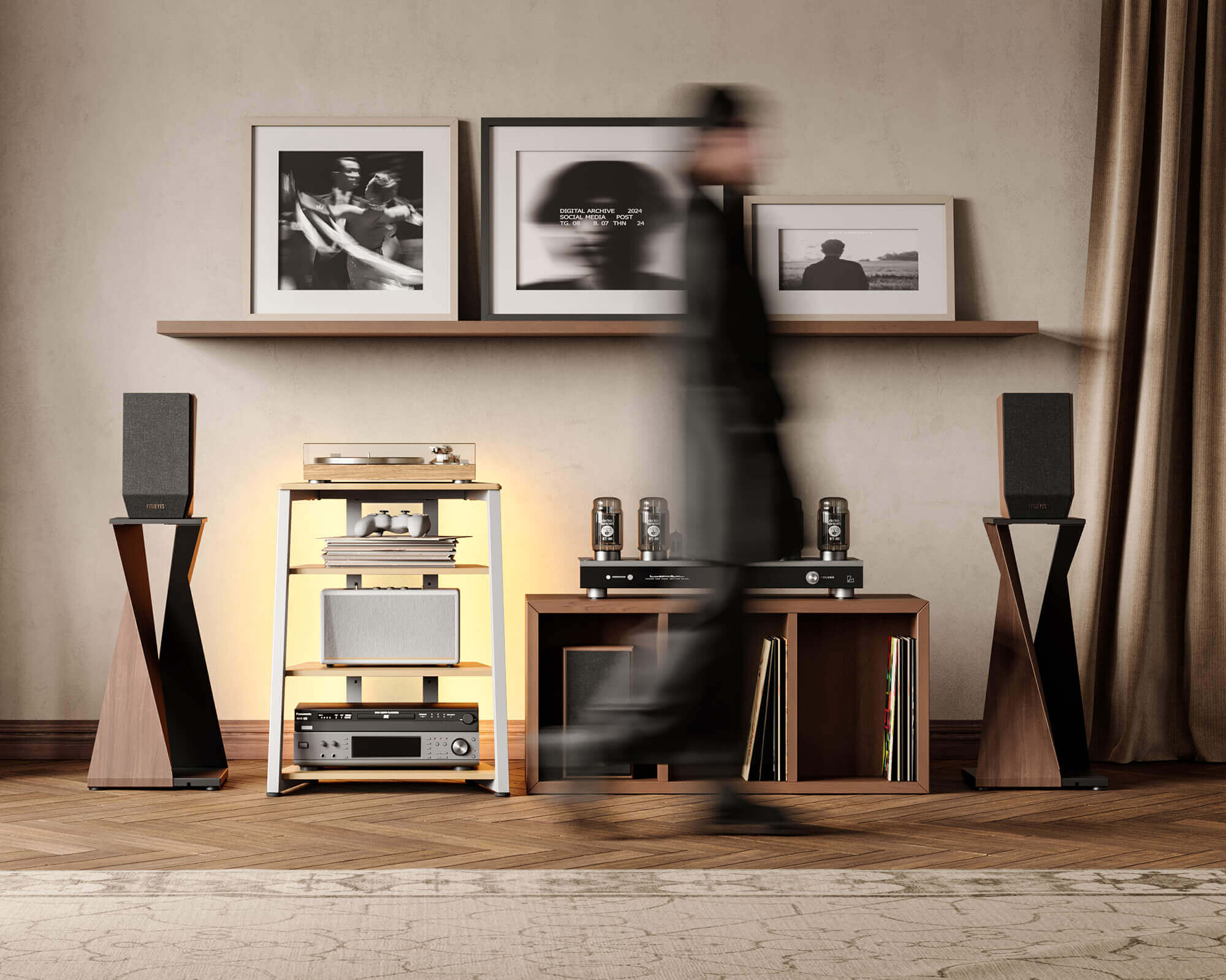 Eiffel V2 AS06 LED HIFI Rack with Socket