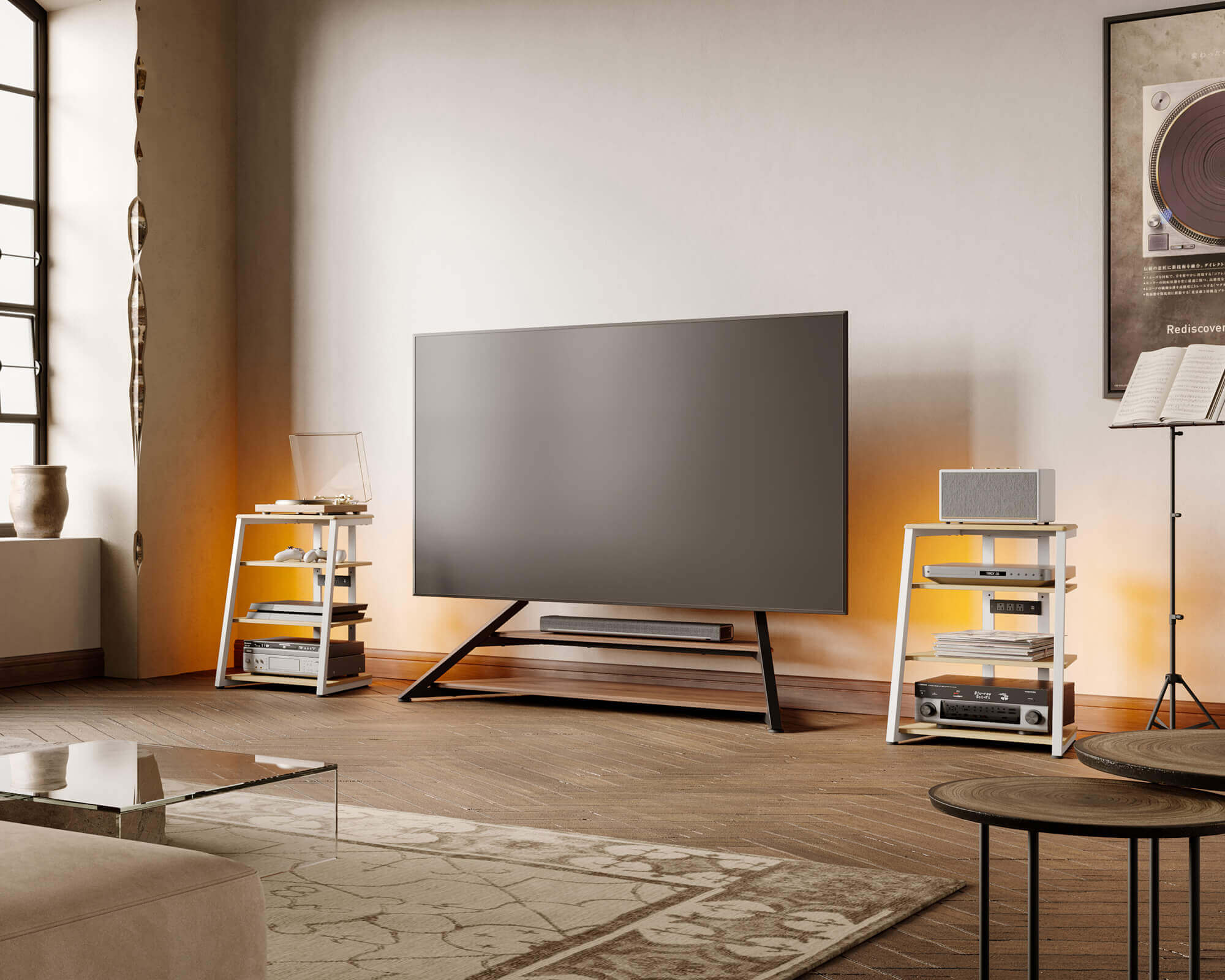 Eiffel V2 AS06 LED HIFI Rack with Socket