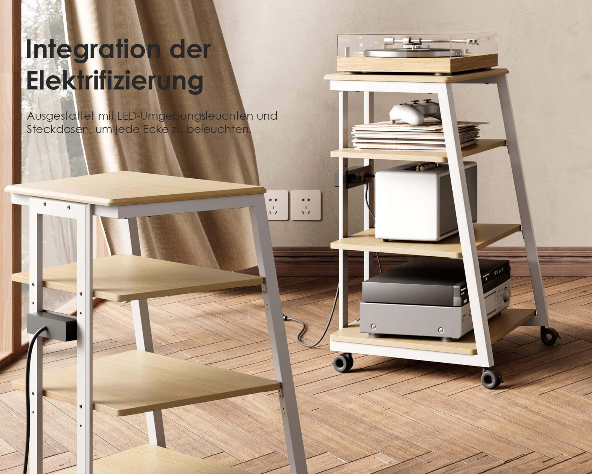 Eiffel V2 AS06 LED HIFI rek met stopcontact