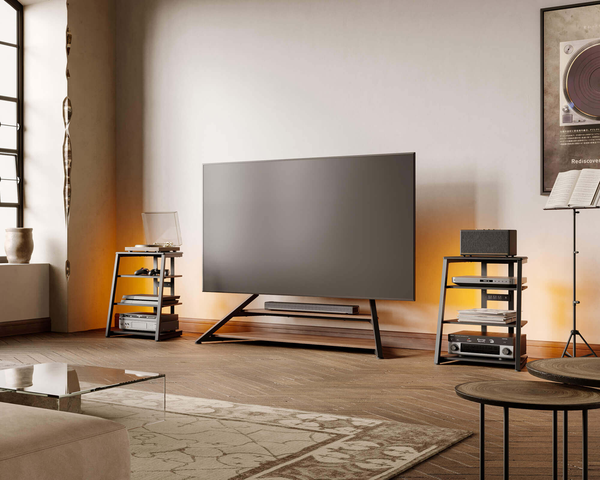 Eiffel V2 AS06 LED HIFI rek met stopcontact