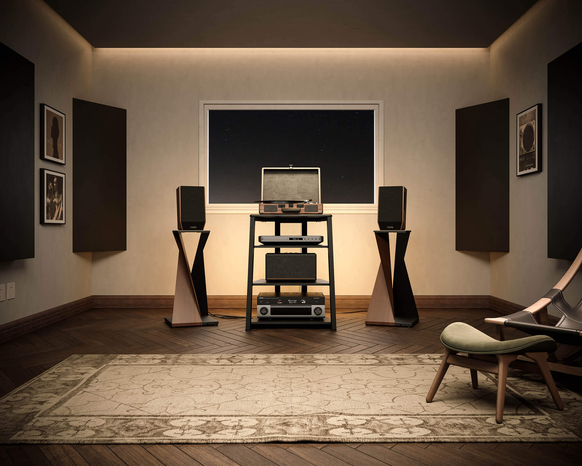 Eiffel V2 AS06 LED HIFI rek met stopcontact