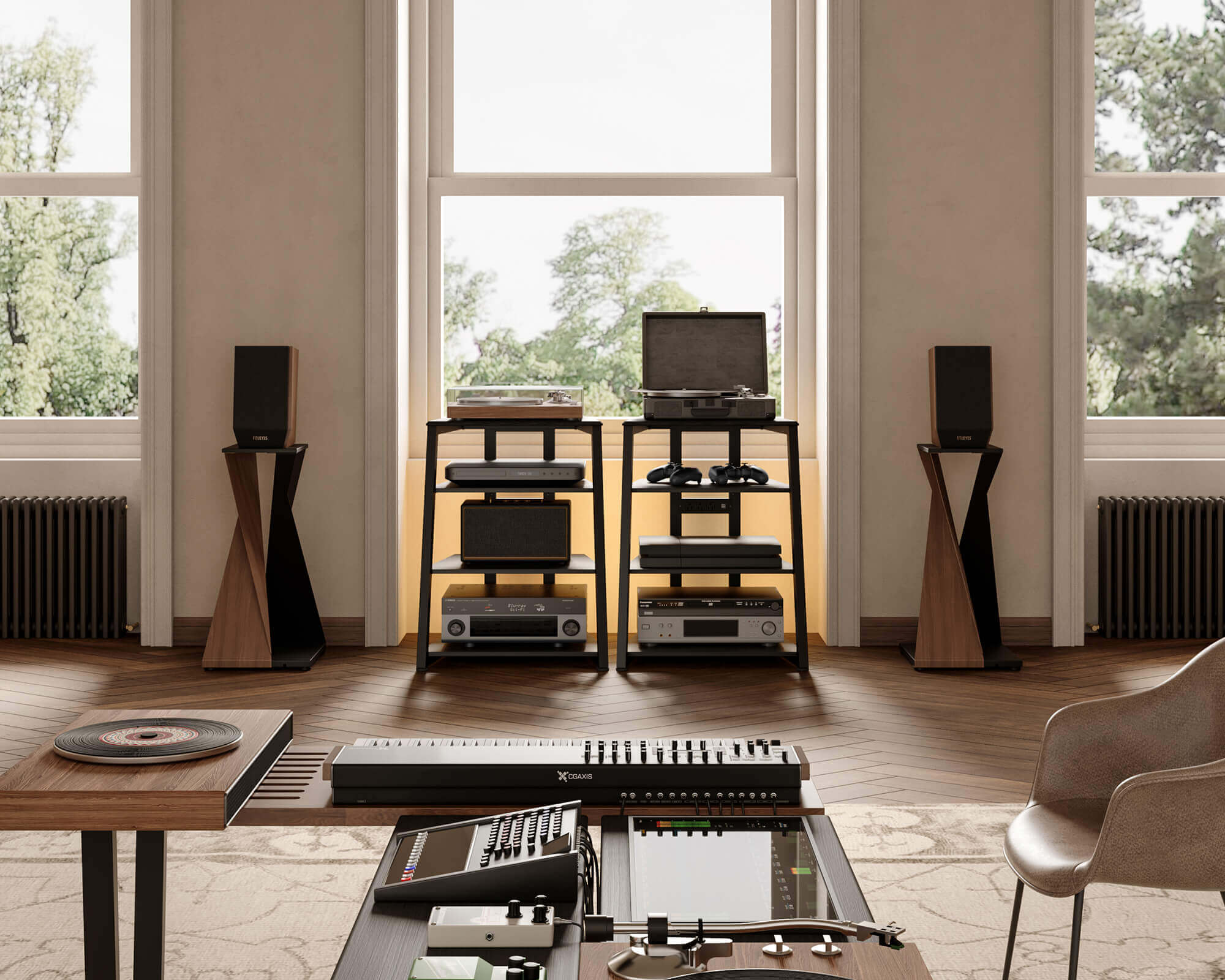 Eiffel V2 AS06 LED HIFI rek met stopcontact