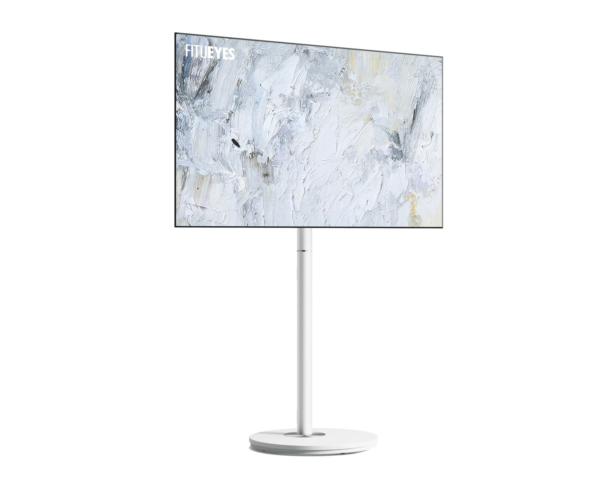 Weißer TV-Ständer mit Rollen