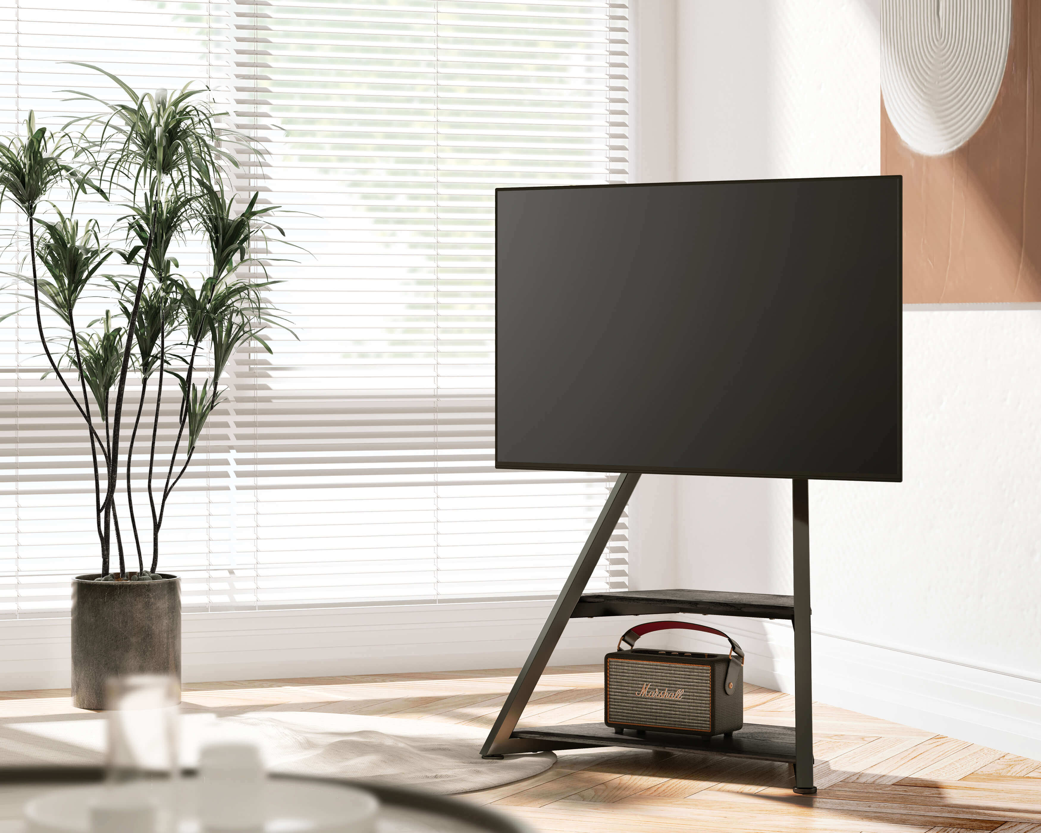 Eiffel TV Ständer mit Rollen