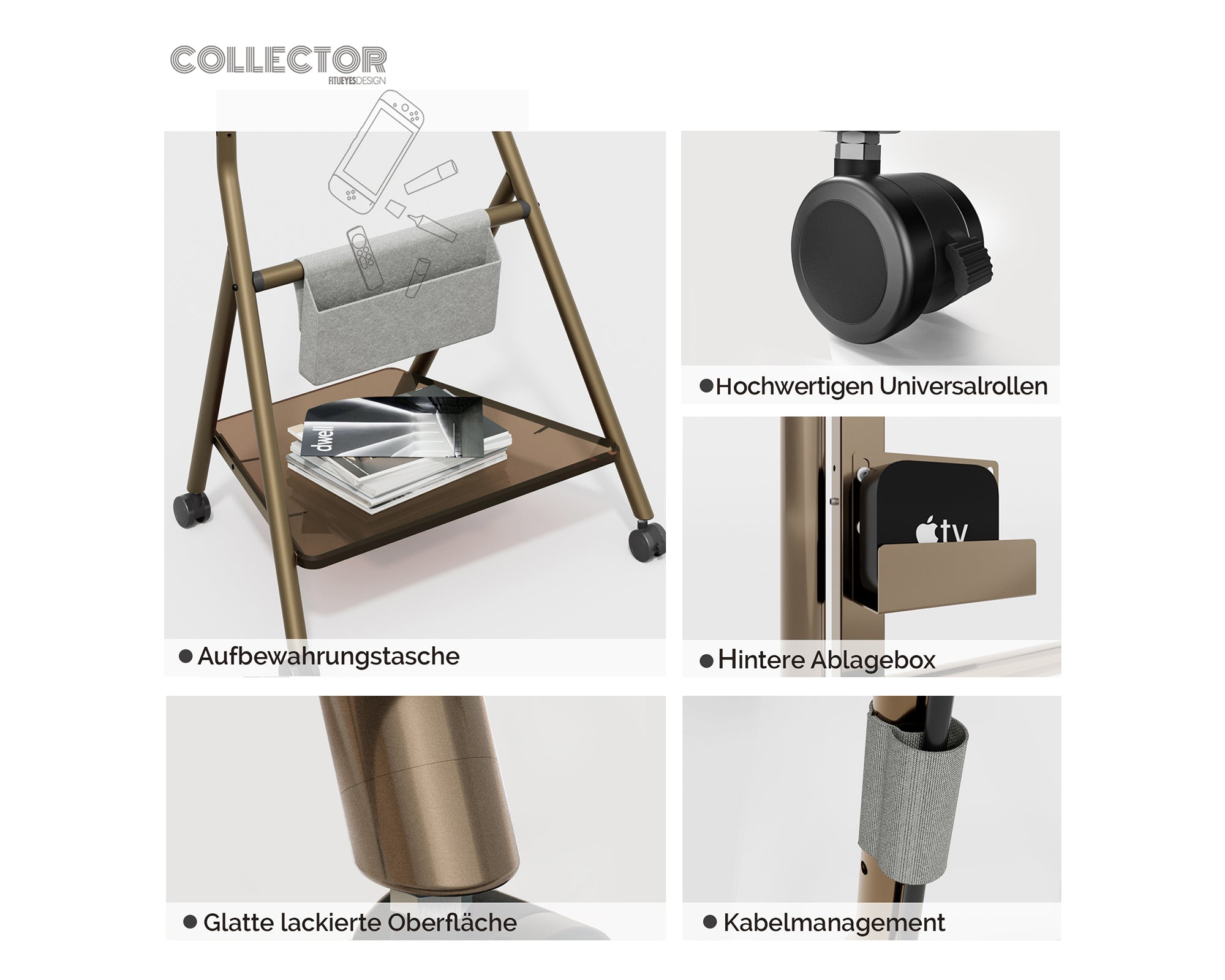 Collector TC65 TV-Ständer mit Rollen