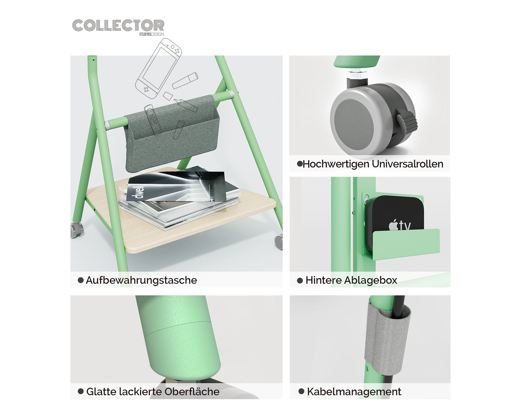 Collector TC65 TV-Ständer mit Rollen