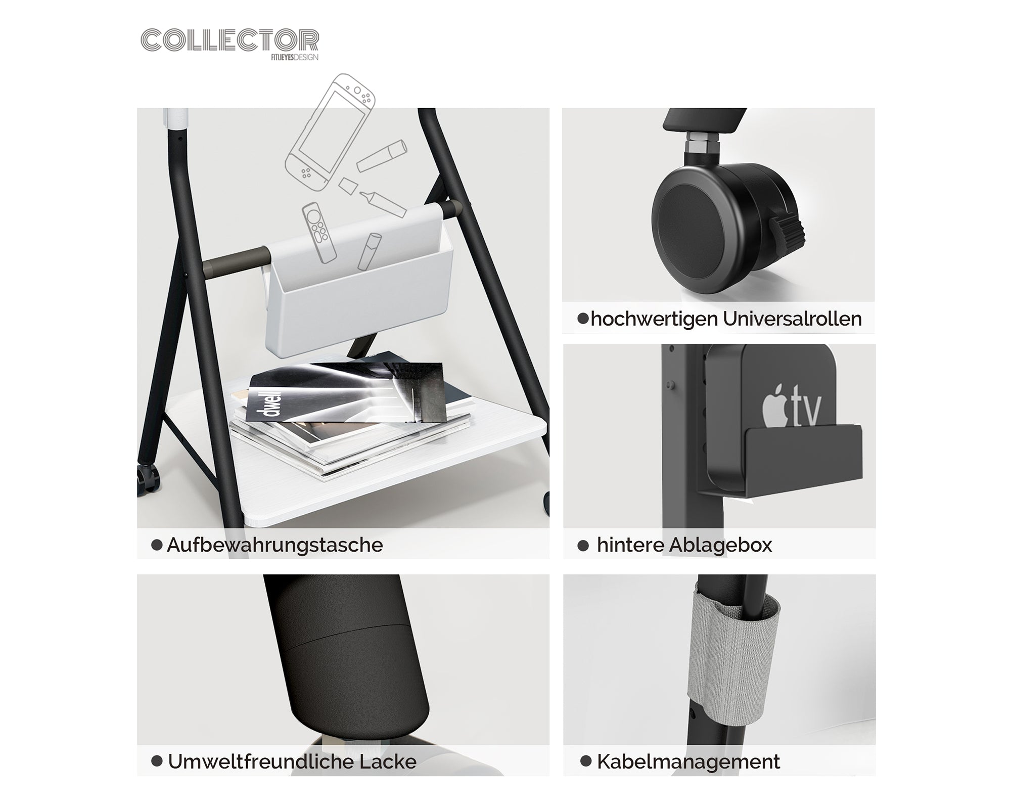 Collector TC65 TV-Ständer mit Rollen