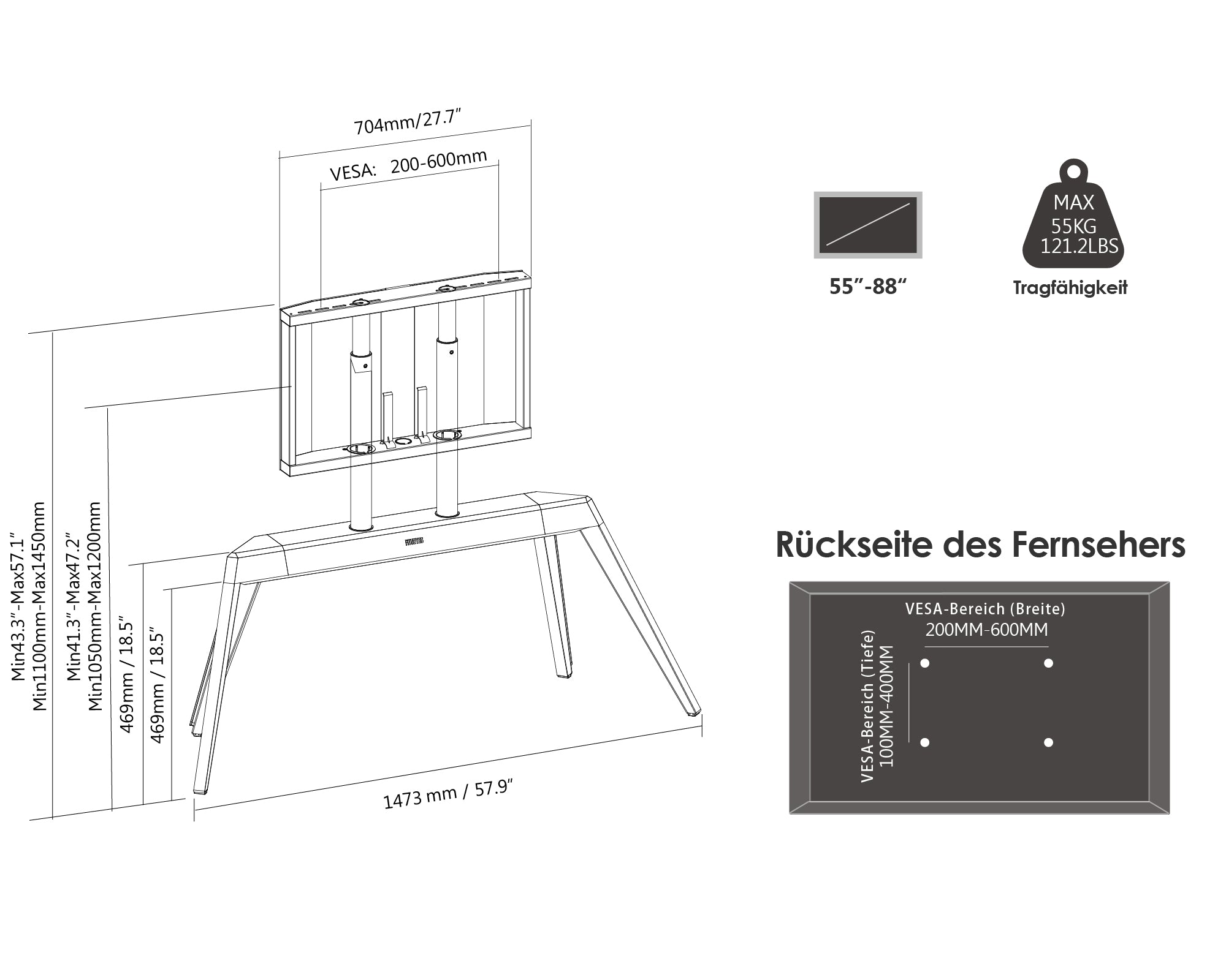 Picasso FT88 Floor TV Stand