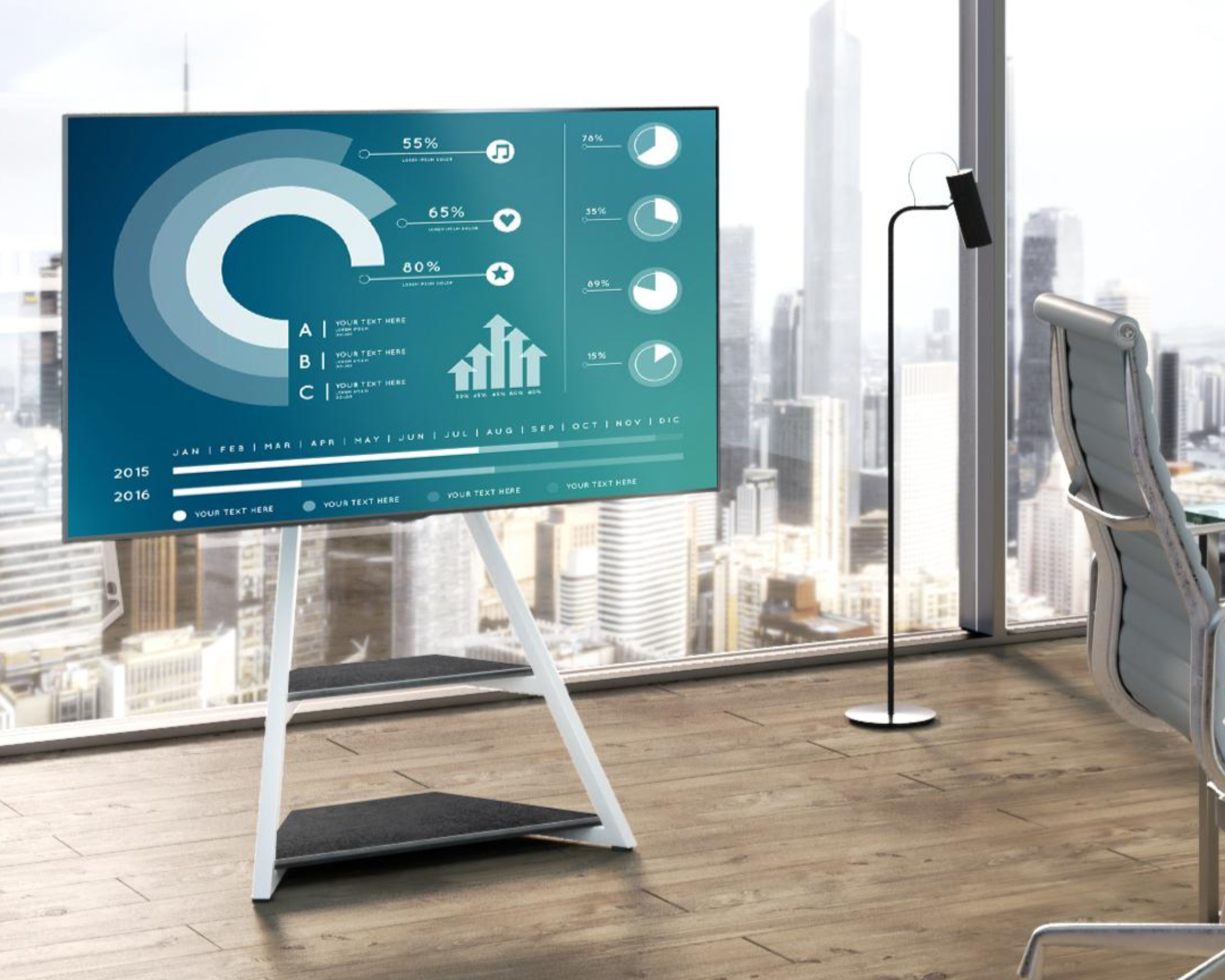 fitueyes TV-Ständer im Büro eiffel ft75