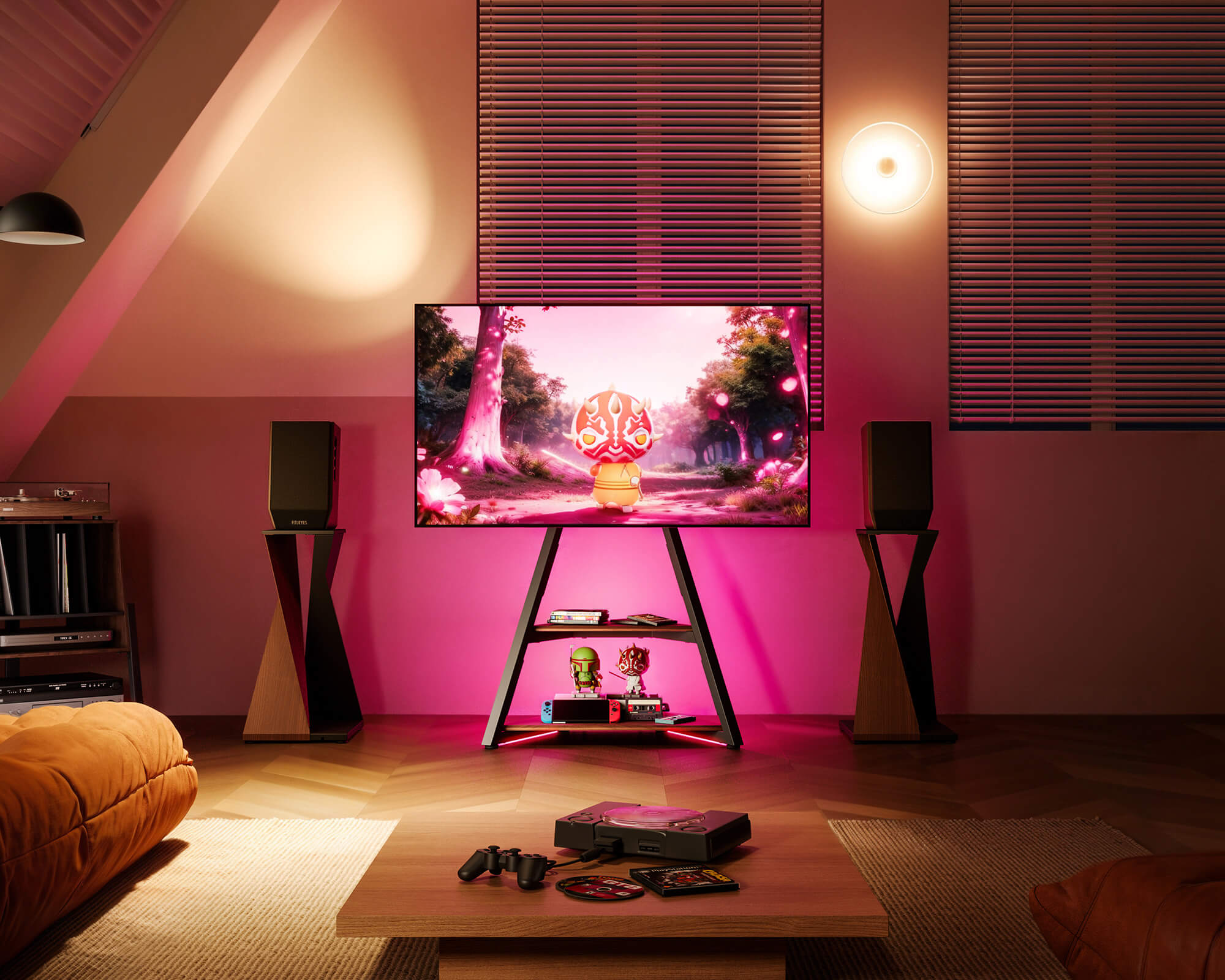 Eiffel TV Stand with Ambient Lighting