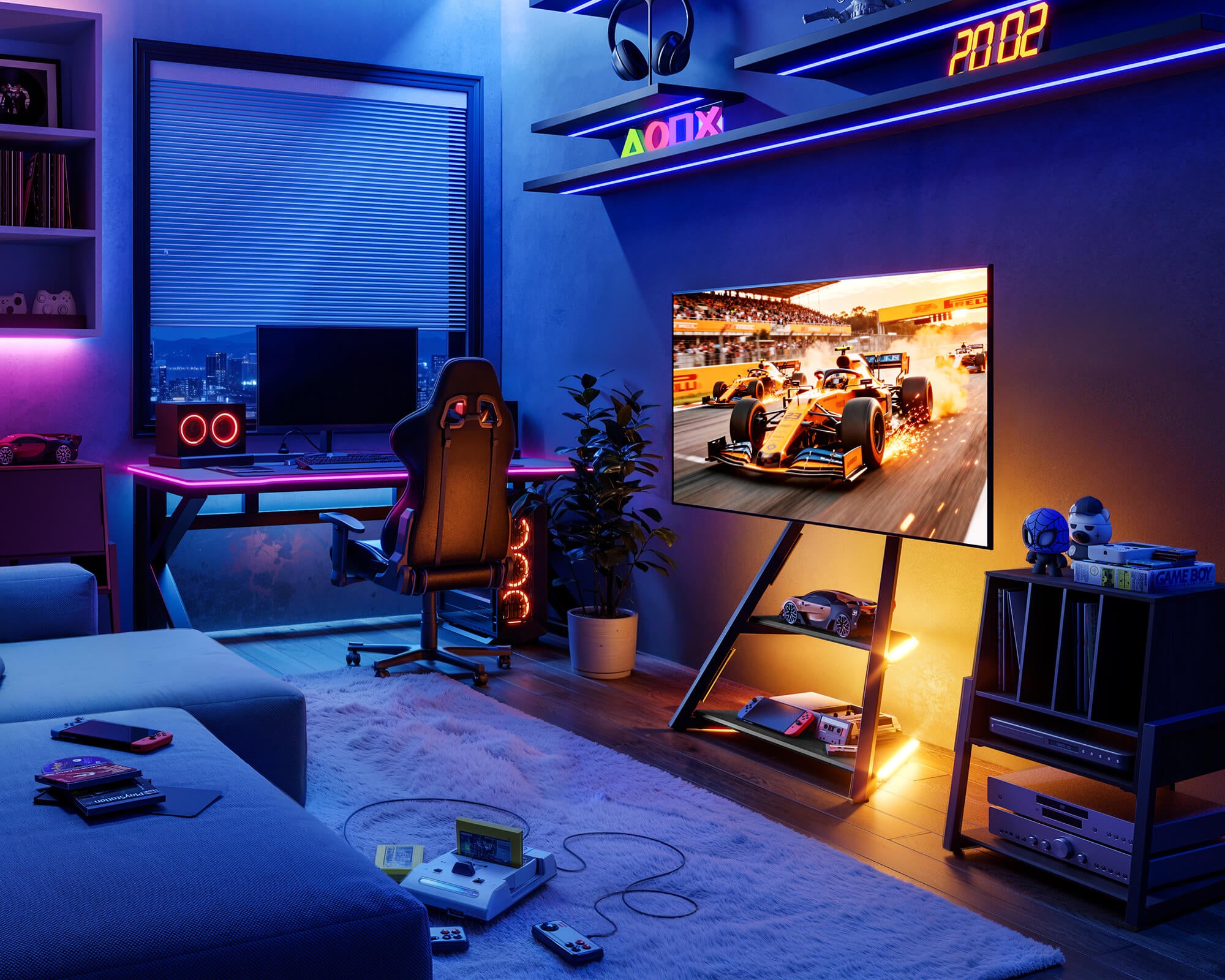 Eiffel TV Stand with Ambient Lighting