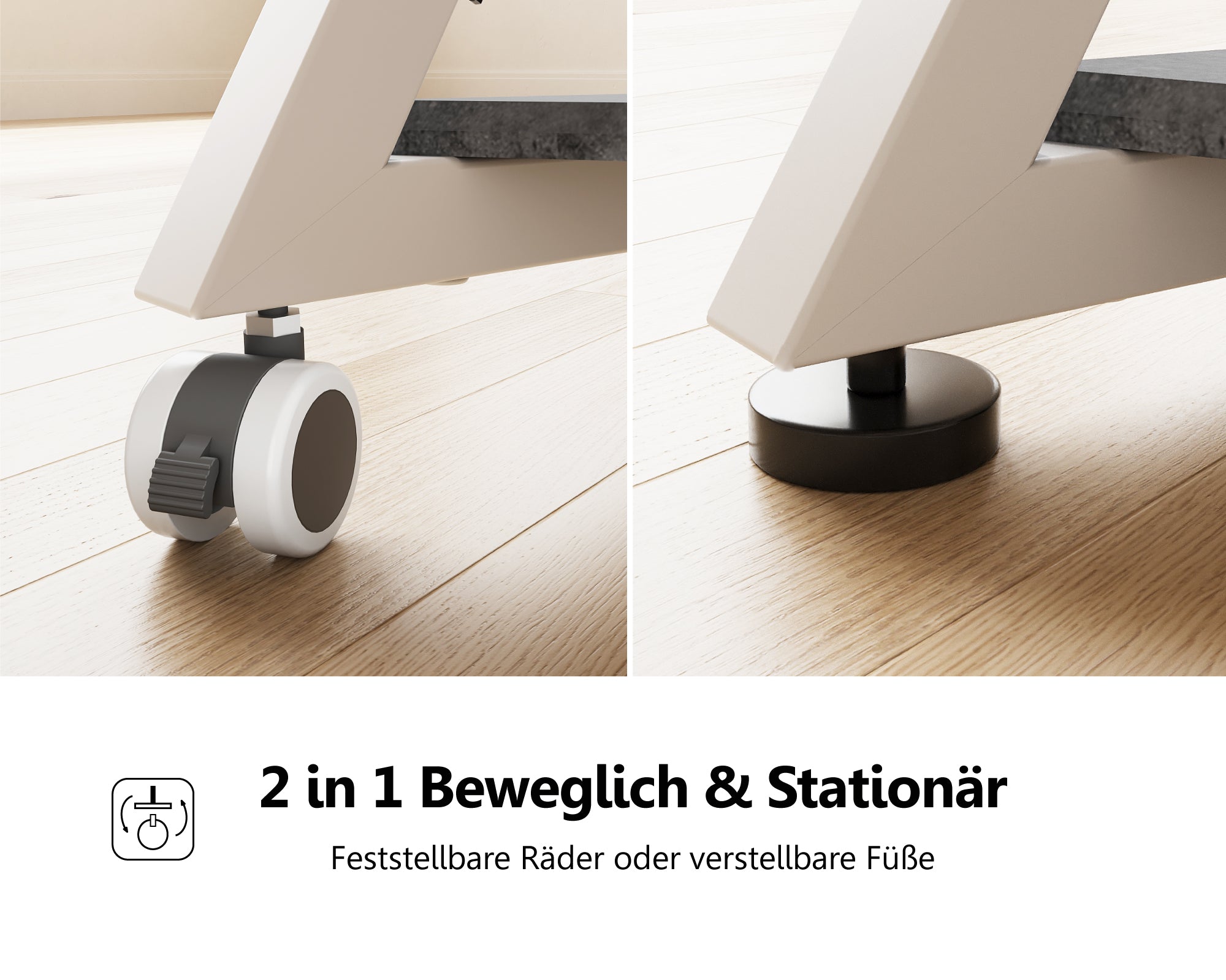 Weißer frei beweglicher TV-Ständer