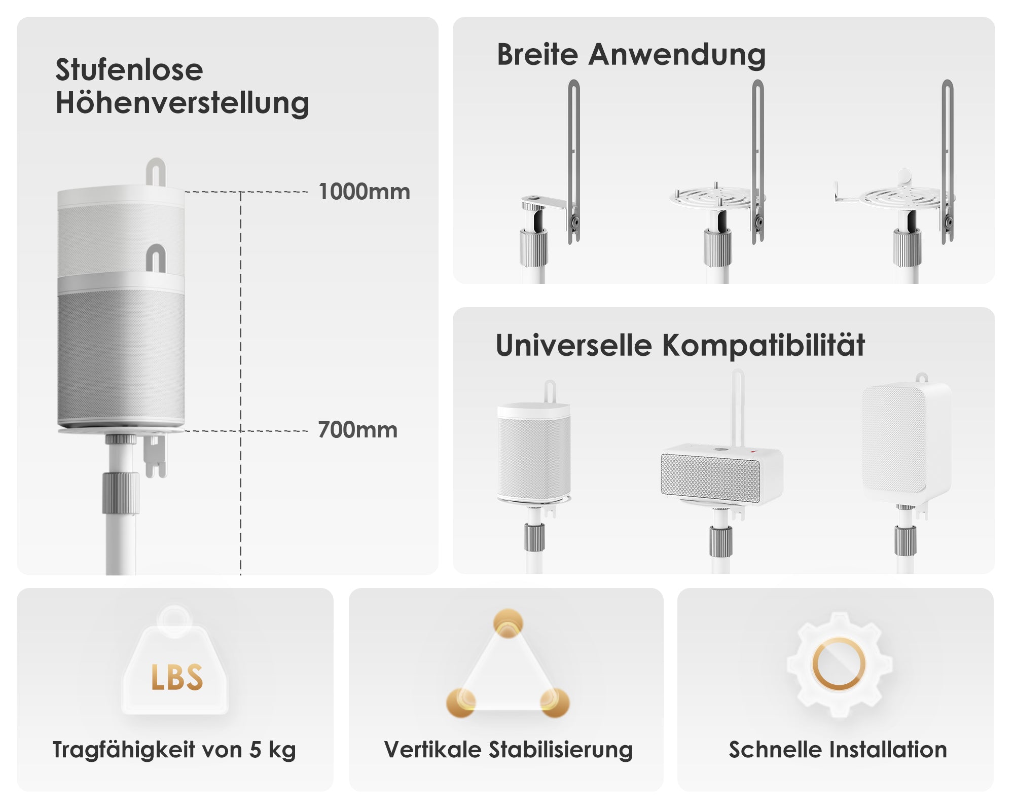Einfach zu installierende Lautsprecherhalterung