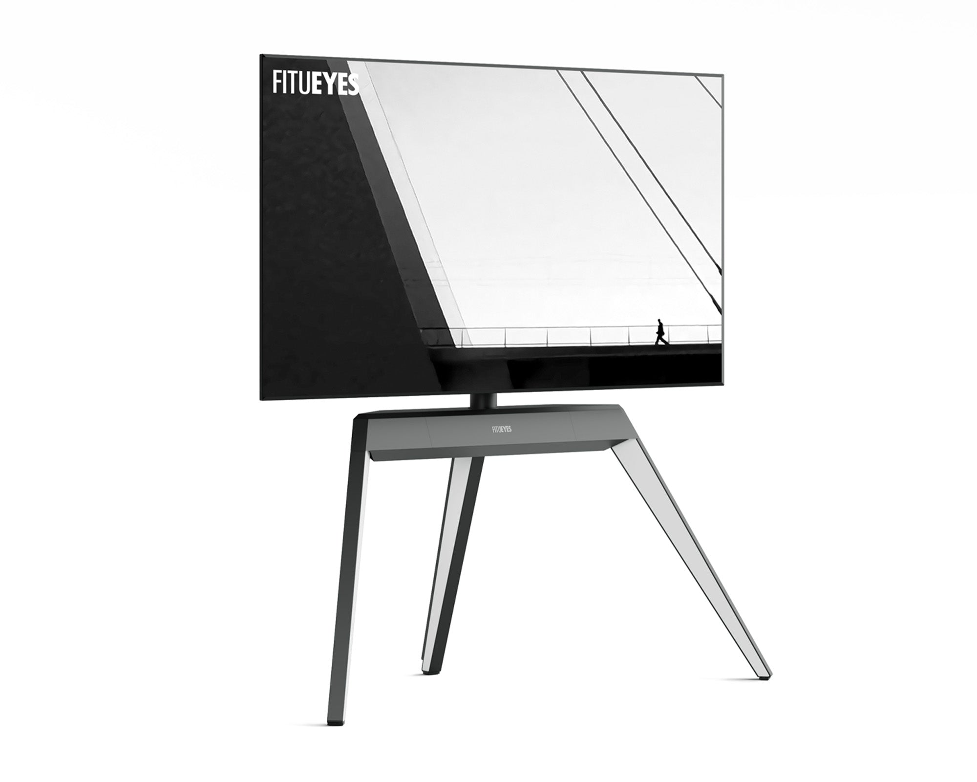 Weißer TV-Ständer  für 55-78 Zoll Fernseher im modernen Wohnzimmer