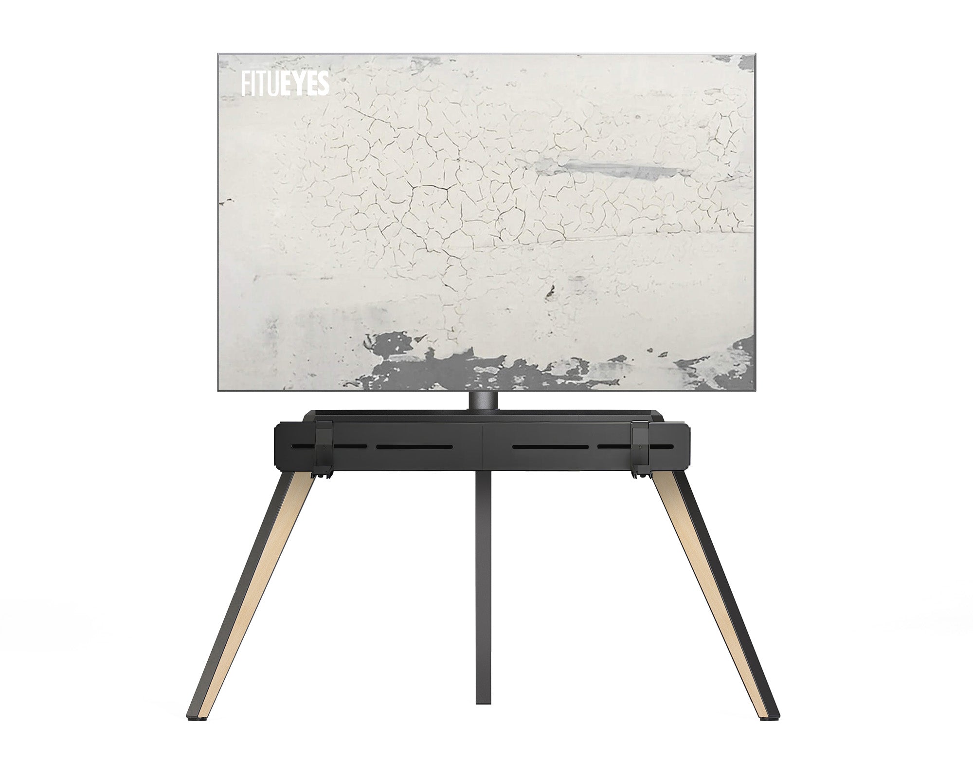 FITUEYES Picasso FT78 TV-Ständer in Naturholzfarbe, mit Soundbar Haltung