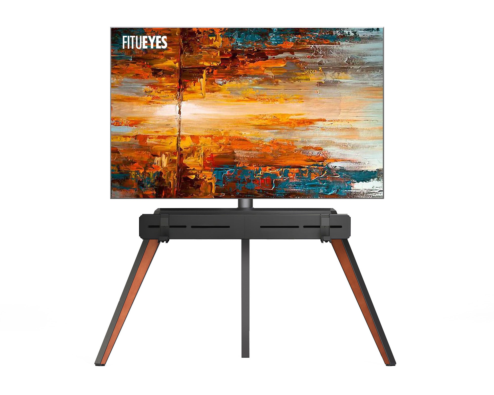 FITUEYES Picasso FT78 TV-Ständer aus Nussbaum, mit Soundbar Haltung