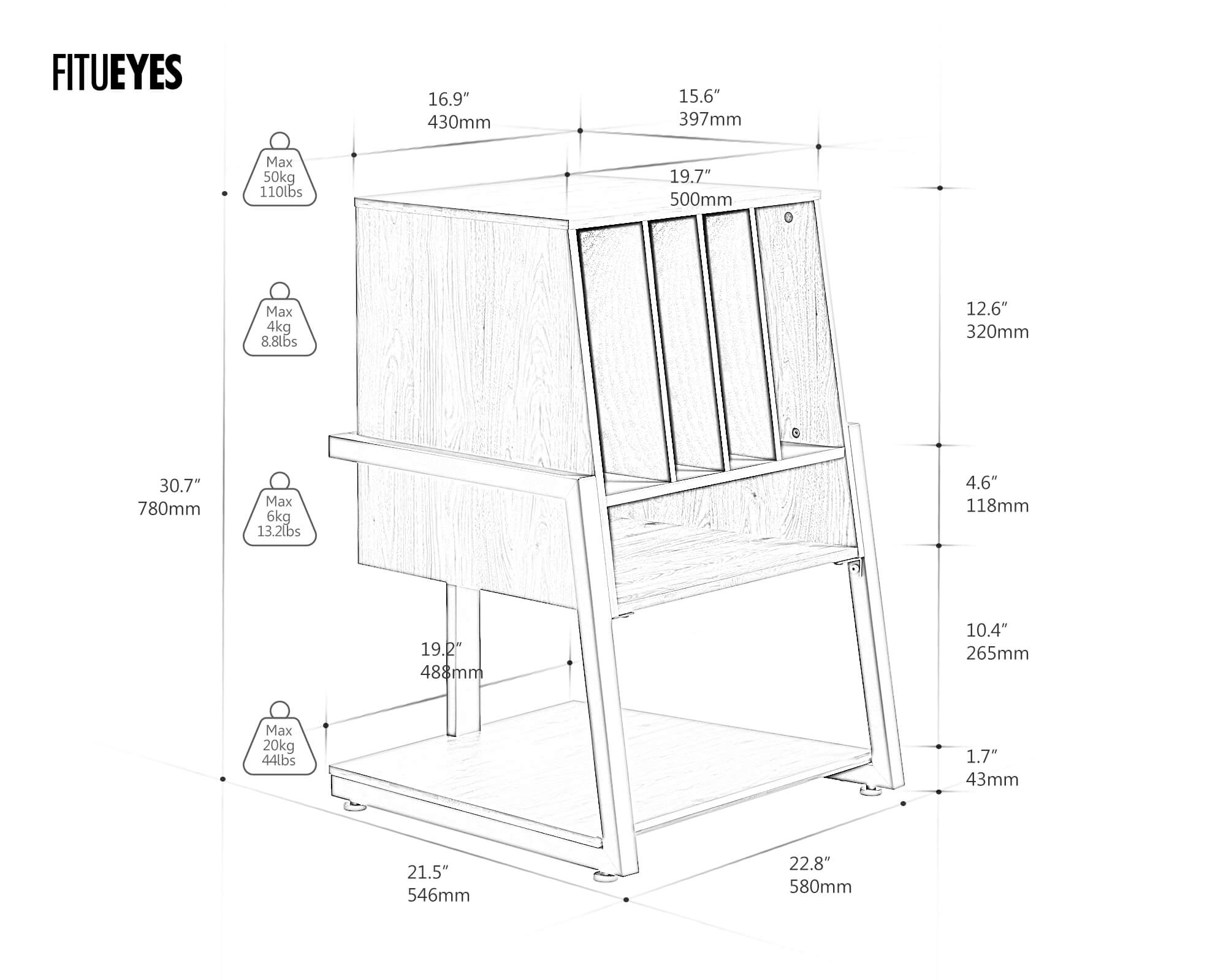 Eiffel RS Platenspeler kast
