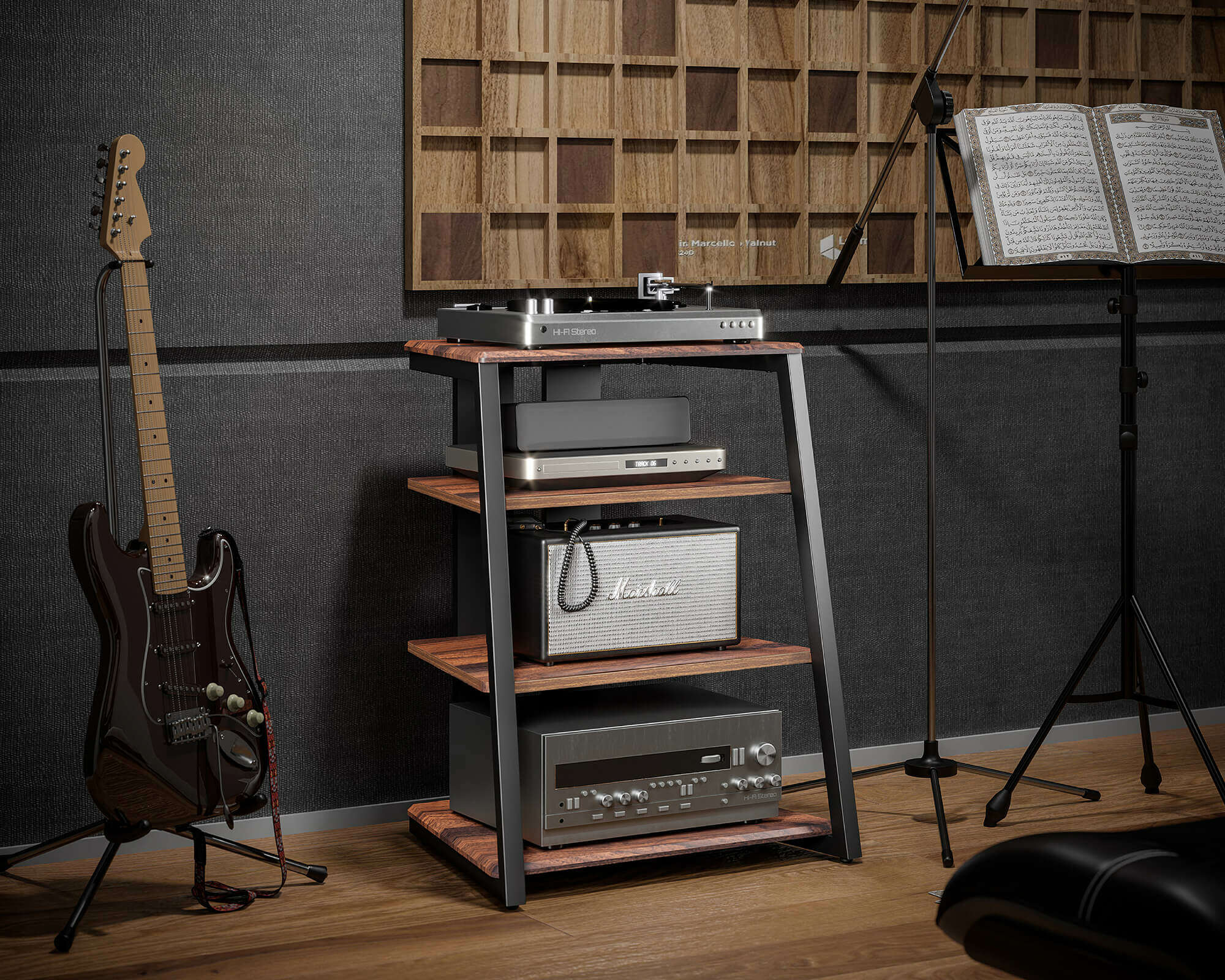 Audio-Ständer im Musikzimmer